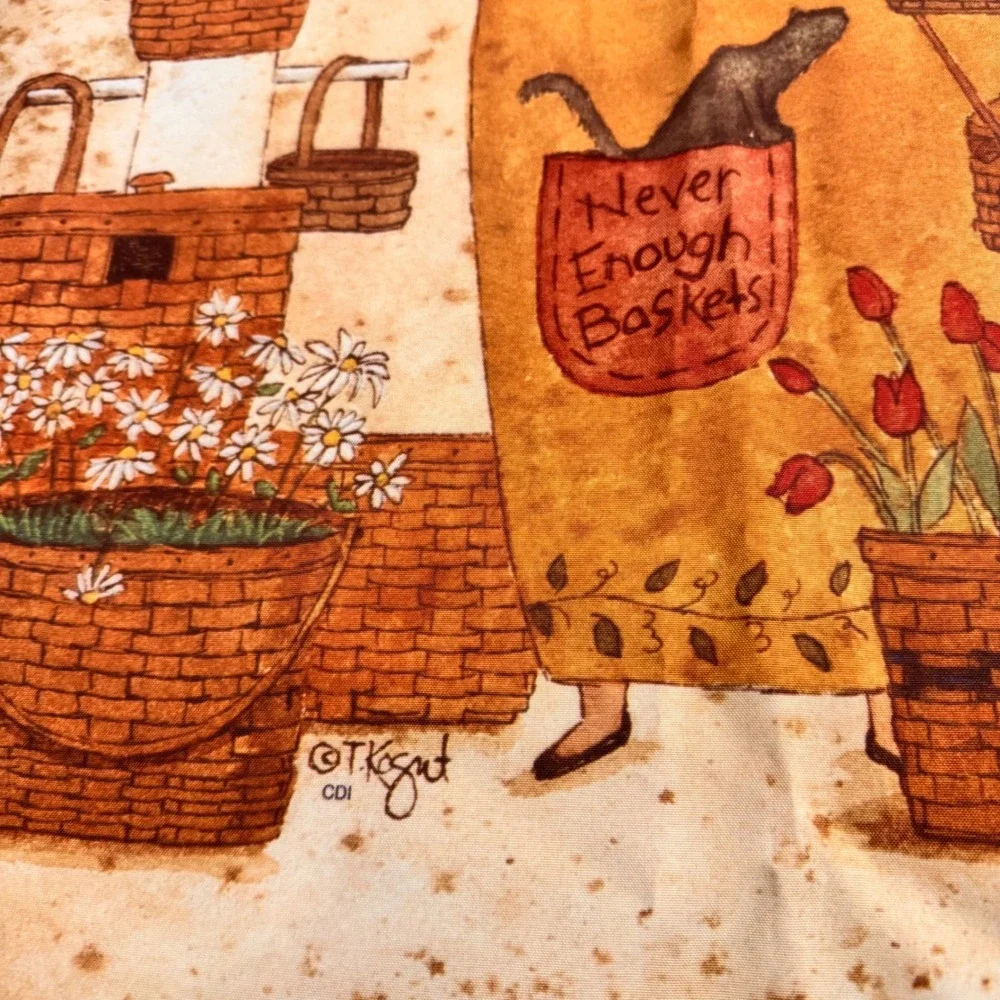 CDI T Kregut Angel Basket Collector Folk Art Wall Hanging Tapestry‎ Garden Flag